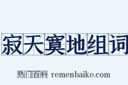 寂天寞地组词是什么意思的图片